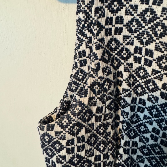 Tory Burch White and Blue Stencil Hourglass Summer Dress - Picture 4 of 10